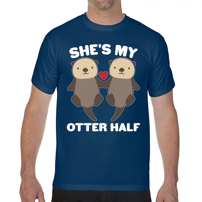 Cute She's My Otter Half Matching Couples Shirt Comfort Colors T-Shirt