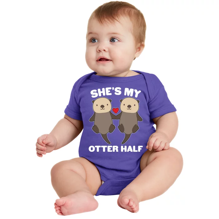 Cute She's My Otter Half Matching Couples Shirt Baby Bodysuit