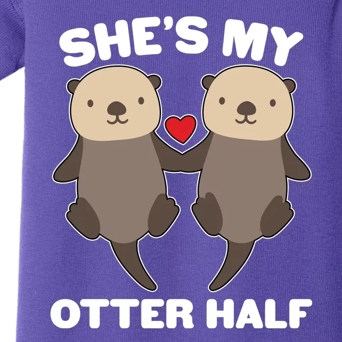 Cute She's My Otter Half Matching Couples Shirt Baby Bodysuit