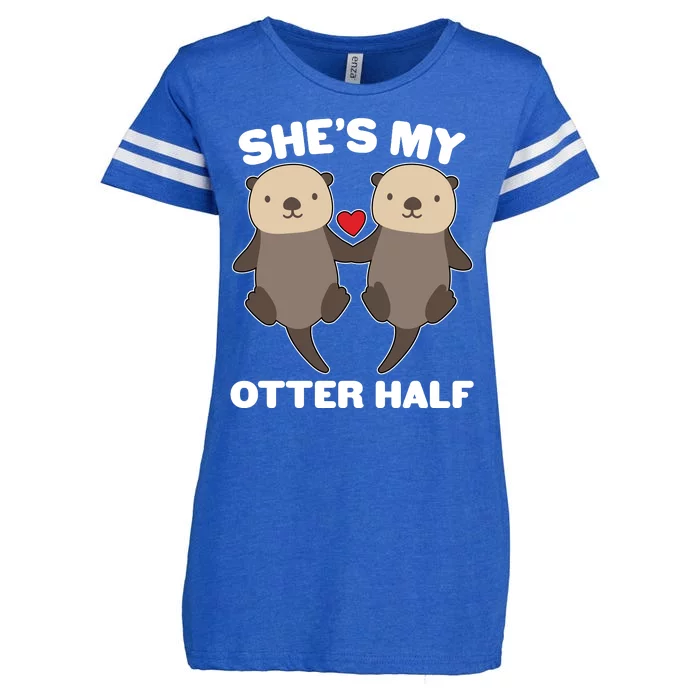 Cute She's My Otter Half Matching Couples Shirt Enza Ladies Jersey Football T-Shirt