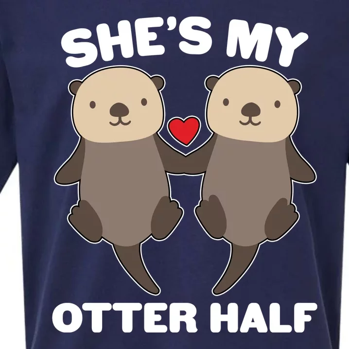 Cute She's My Otter Half Matching Couples Shirt Sueded Cloud Jersey T-Shirt