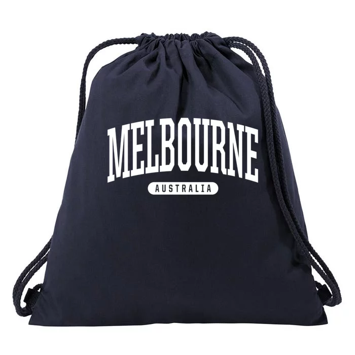 College Style Melbourne Australia Souvenir Gift Funny Gift Drawstring Bag