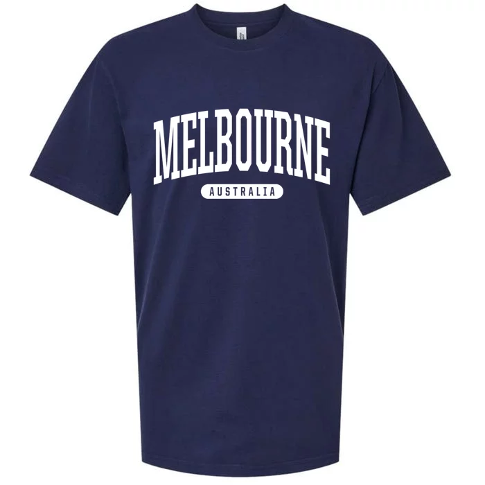 College Style Melbourne Australia Souvenir Gift Funny Gift Sueded Cloud Jersey T-Shirt