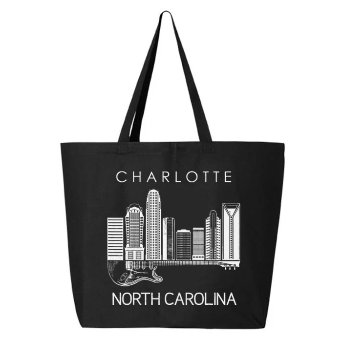 Charlotte Souvenir Men North Carolina Souvenir Music Guitar 25L Jumbo Tote