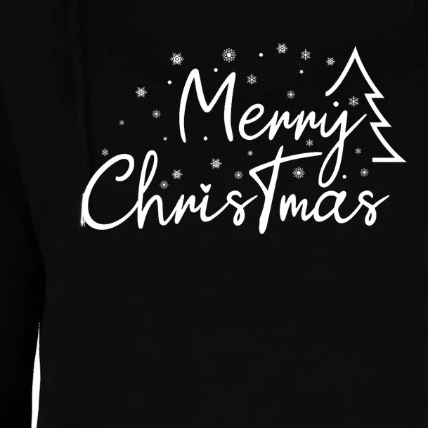 Cute Simple Merry Christmas Tree Family Matching Pajama Xmas Womens Funnel Neck Pullover Hood