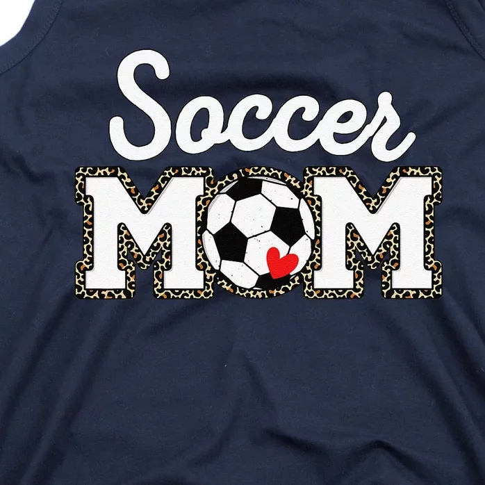 Cute Soccer Mom Leopard Print Mothers Day Tank Top