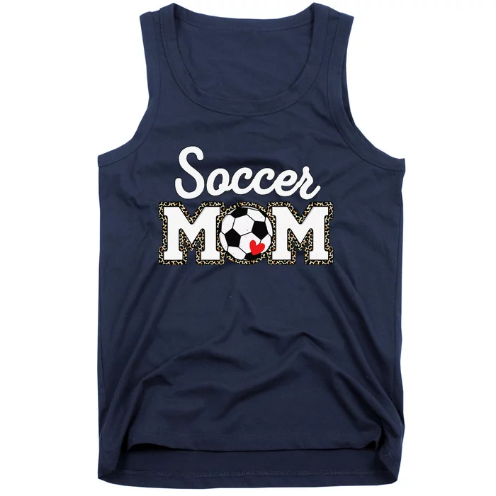 Cute Soccer Mom Leopard Print Mothers Day Tank Top