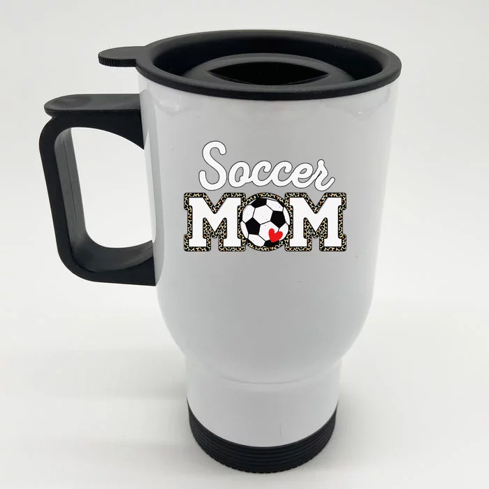 Cute Soccer Mom Leopard Print Mothers Day Front & Back Stainless Steel Travel Mug