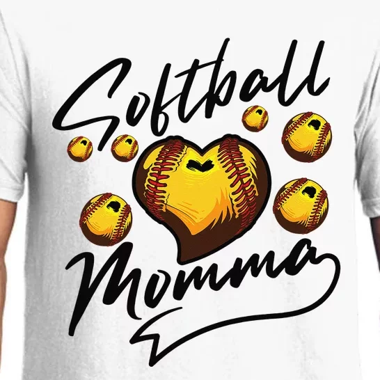 Cool Softball Momma Gift For Mom Proud Ball Sports Pajama Set