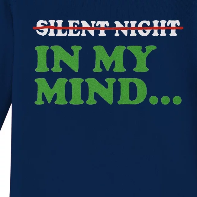 Christmas Silent Night In My Mind Baby Long Sleeve Bodysuit