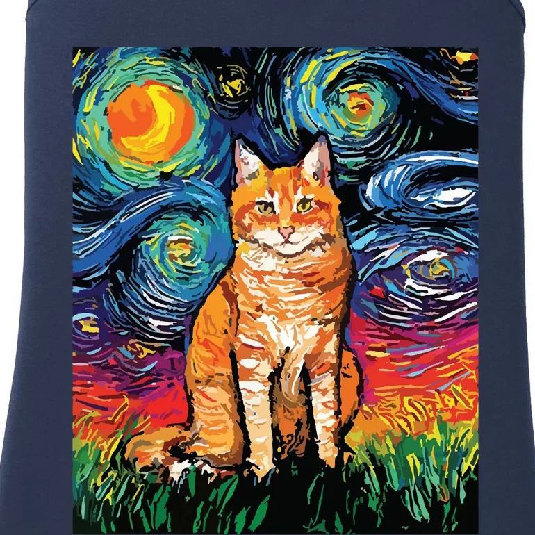 Cat Starry Night Cat Women Cat Van Gogh Cat Ladies Essential Tank