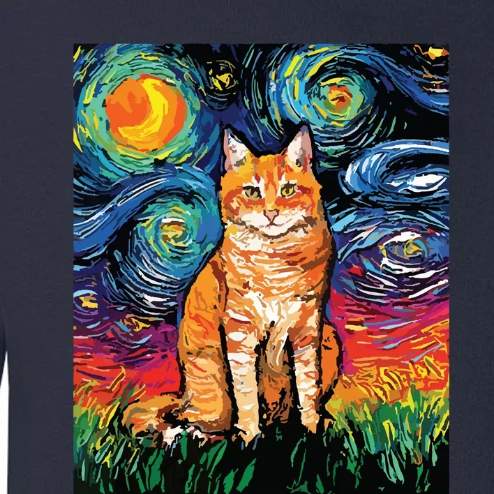 Cat Starry Night Cat Women Cat Van Gogh Cat Toddler Sweatshirt