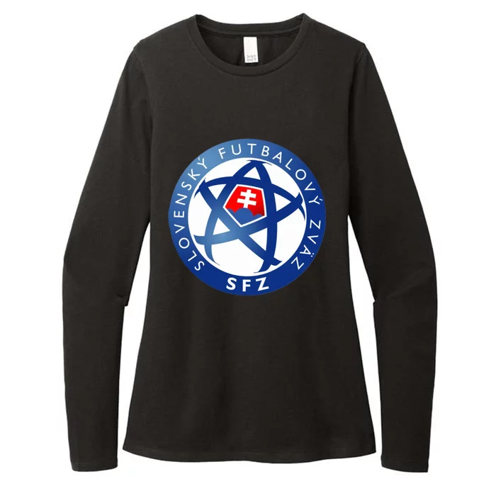 Cool Slovakia National Football Soccer Team Art Logo Womens CVC Long Sleeve Shirt