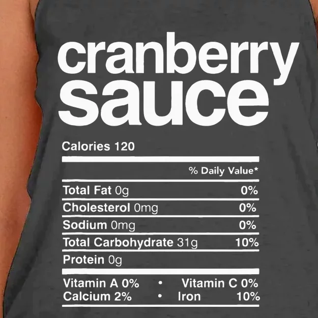 Cranberry Sauce Nutrition Thanksgiving Women's Knotted Racerback Tank