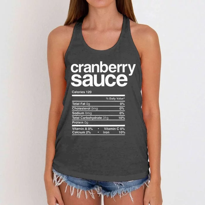 Cranberry Sauce Nutrition Thanksgiving Women's Knotted Racerback Tank