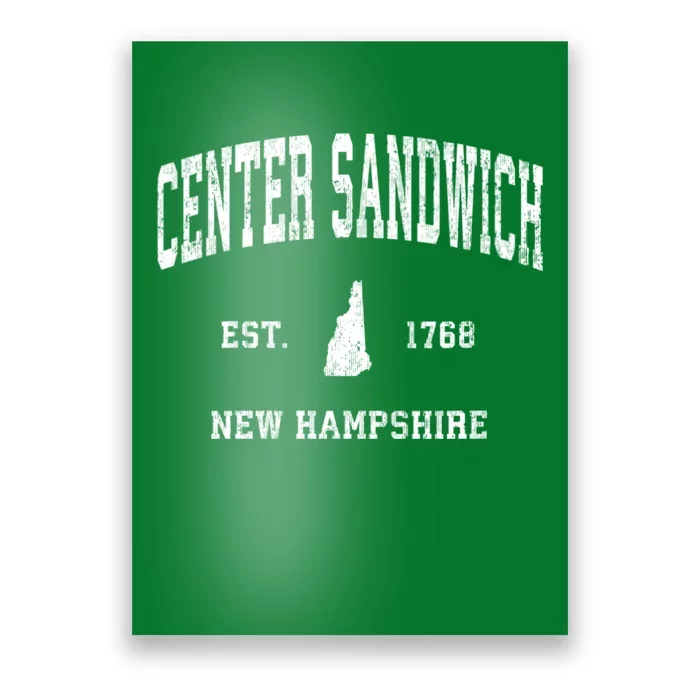 Center Sandwich New Hampshire Nh Vintage Athletic Sports Poster