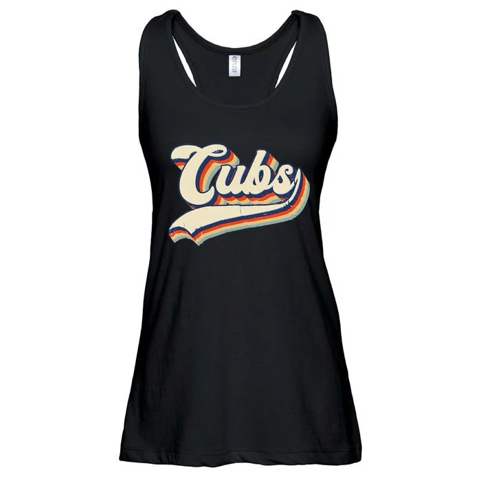 Cubs Sports Name Vintage Retro Ladies Essential Flowy Tank