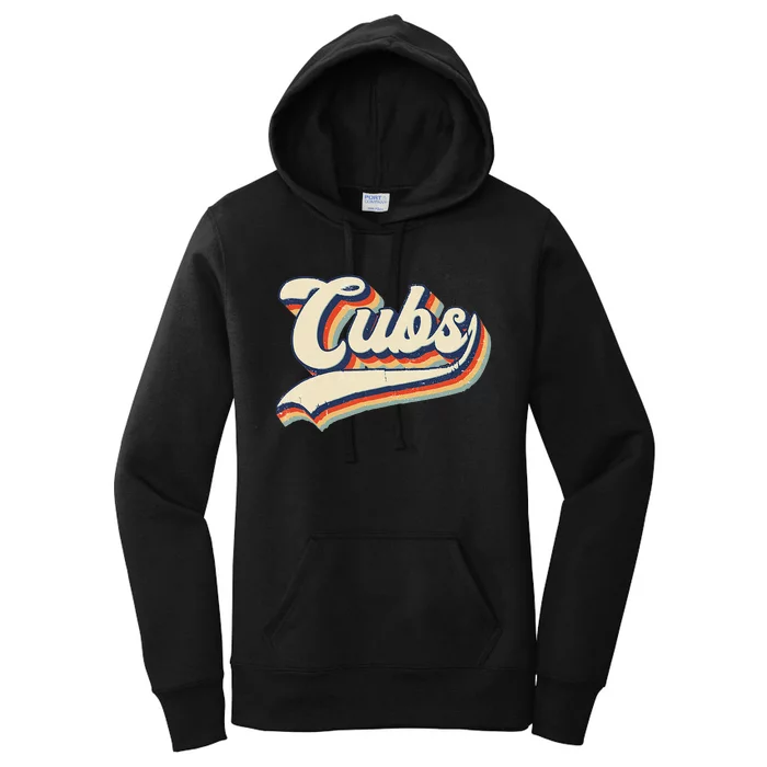 Cubs Sports Name Vintage Retro Women's Pullover Hoodie