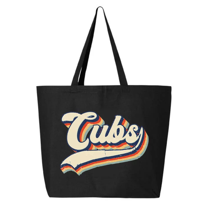 Cubs Sports Name Vintage Retro 25L Jumbo Tote