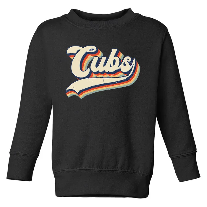 Cubs Sports Name Vintage Retro Toddler Sweatshirt