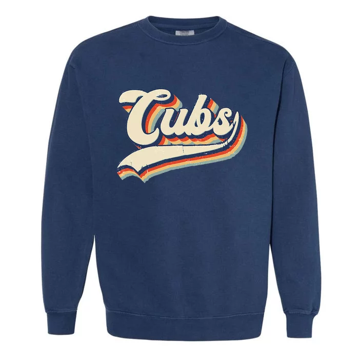 Cubs Sports Name Vintage Retro Garment-Dyed Sweatshirt