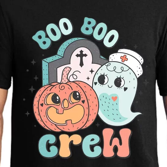 Cute Spooky Nurse Icu Boo Crew Retro Groovy Halloween Meaningful Gift Pajama Set