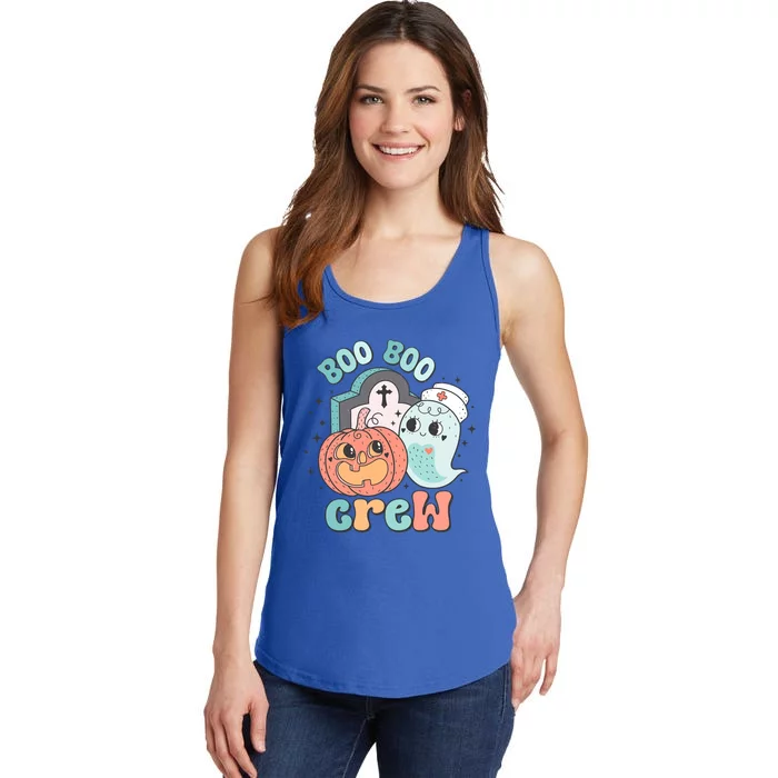 Cute Spooky Nurse Icu Boo Crew Retro Groovy Halloween Meaningful Gift Ladies Essential Tank