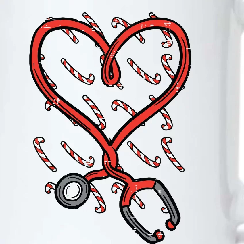 Christmas Stethoscope Nurse Xmas Nursing Scrub Top Women Black Color Changing Mug