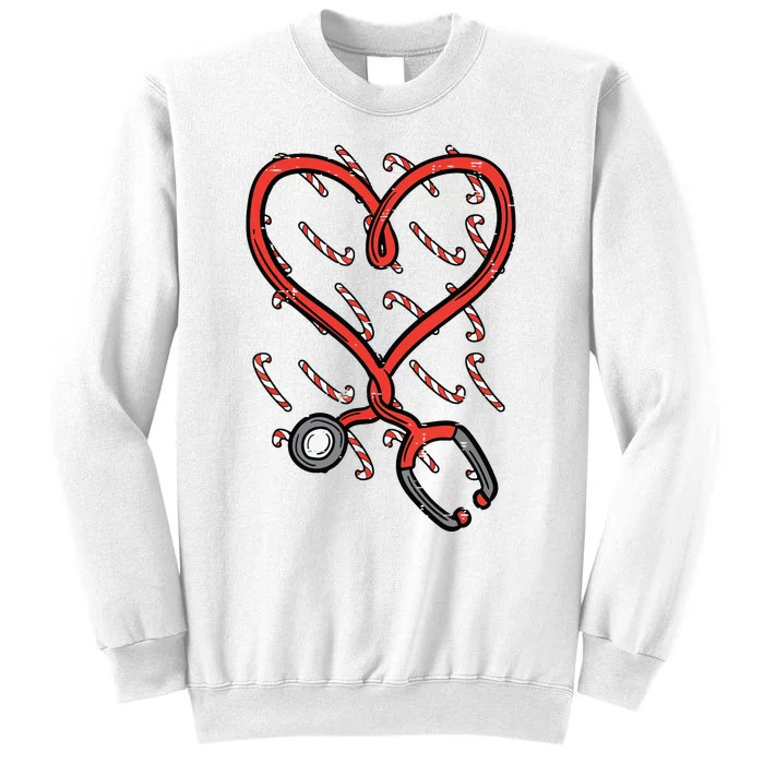 Christmas Stethoscope Nurse Xmas Nursing Scrub Top Women Sweatshirt