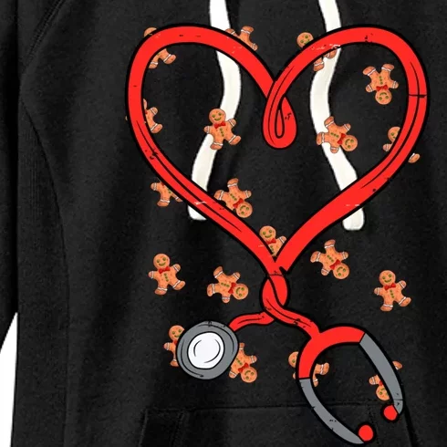 Christmas Stethoscope Nurse Xmas Nursing Scrub Top Gift Women's Fleece Hoodie