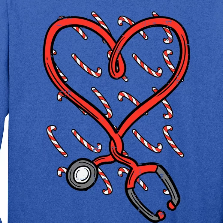 Christmas Stethoscope Nurse Xmas Nursing Scrub Top Gift Long Sleeve Shirt