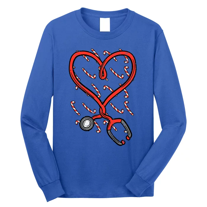 Christmas Stethoscope Nurse Xmas Nursing Scrub Top Gift Long Sleeve Shirt