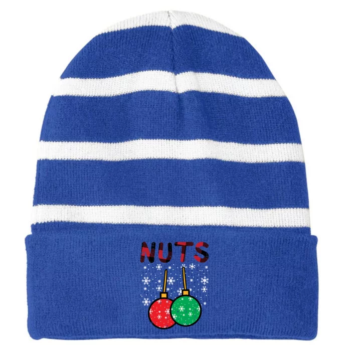 Chestnuts Set Nuts Funny Matching Christmas Couples His Cool Gift Striped Beanie with Solid Band