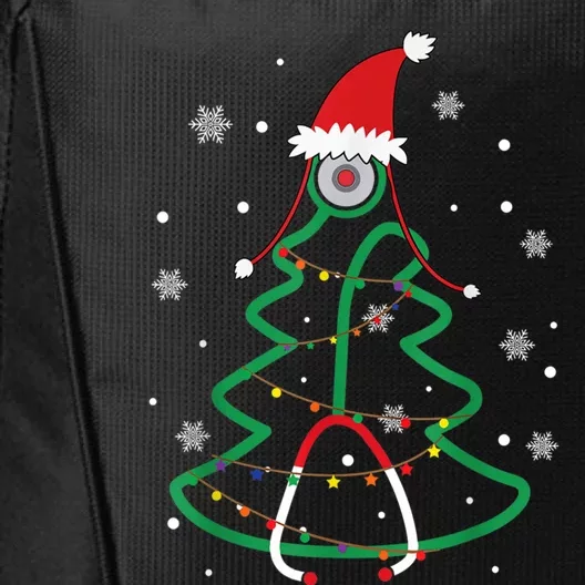 Christmas Stethoscope Nurse Xmas Nursing Scrub Top Cute Gift City Backpack