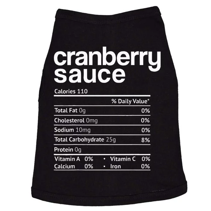 Cranberry Sauce Nutrition Funny Thanksgiving Doggie Tank