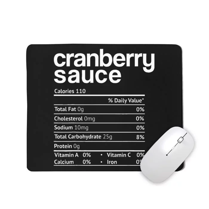 Cranberry Sauce Nutrition Funny Thanksgiving Mousepad