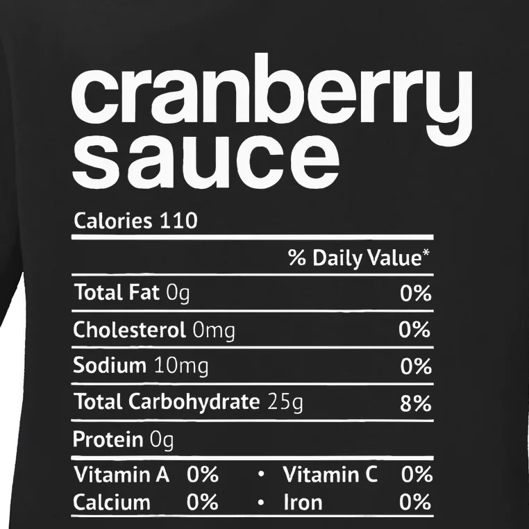 Cranberry Sauce Nutrition Funny Thanksgiving Ladies Long Sleeve Shirt