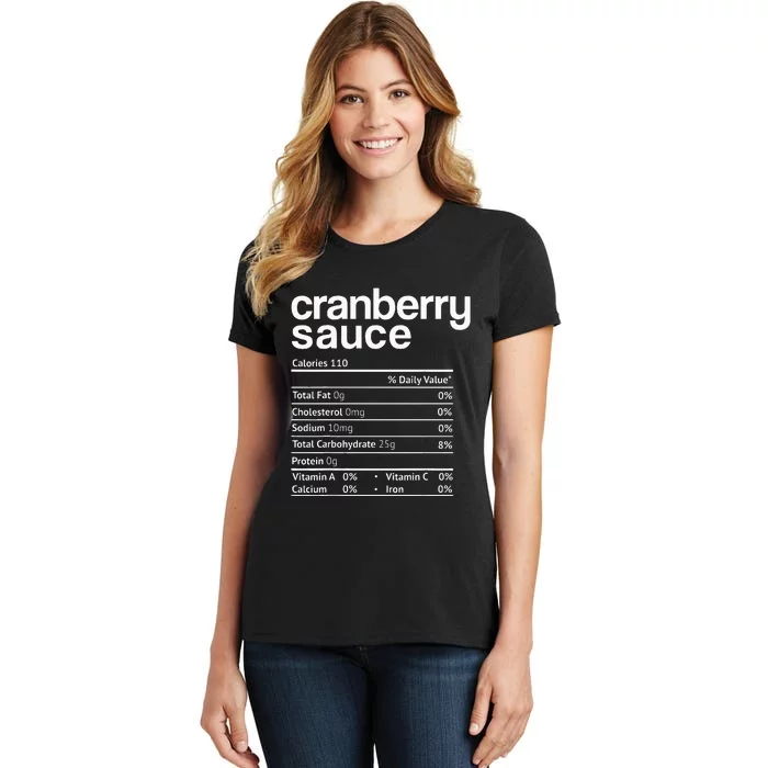 Cranberry Sauce Nutrition Funny Thanksgiving Women's T-Shirt