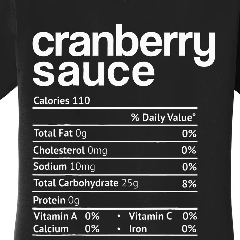 Cranberry Sauce Nutrition Funny Thanksgiving Women's T-Shirt