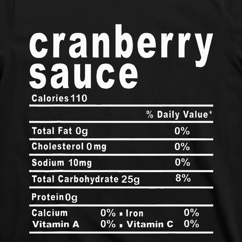 Cranberry Sauce Nutrition Facts Thanksgiving T-Shirt