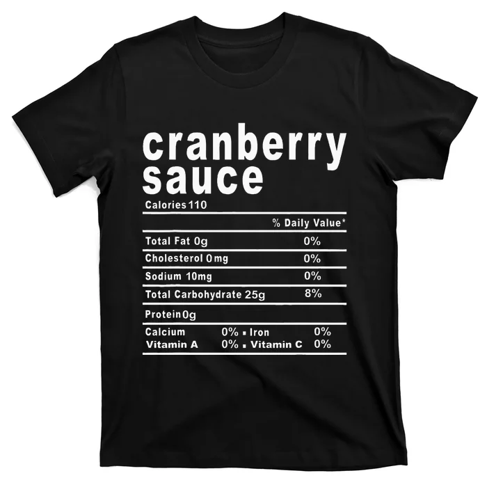 Cranberry Sauce Nutrition Facts Thanksgiving T-Shirt