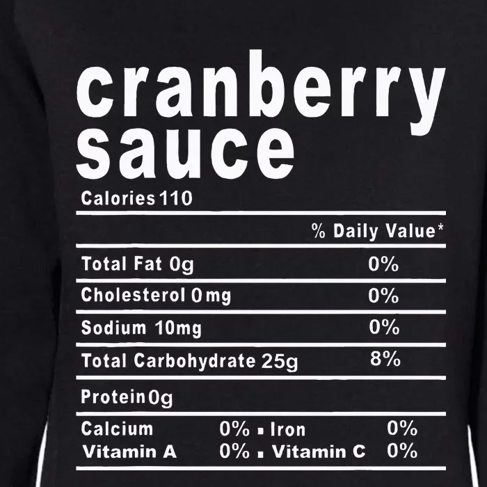 Cranberry Sauce Nutrition Facts Thanksgiving Womens California Wash Sweatshirt