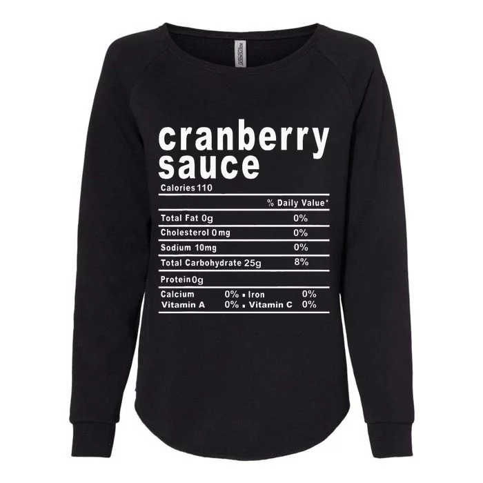 Cranberry Sauce Nutrition Facts Thanksgiving Womens California Wash Sweatshirt