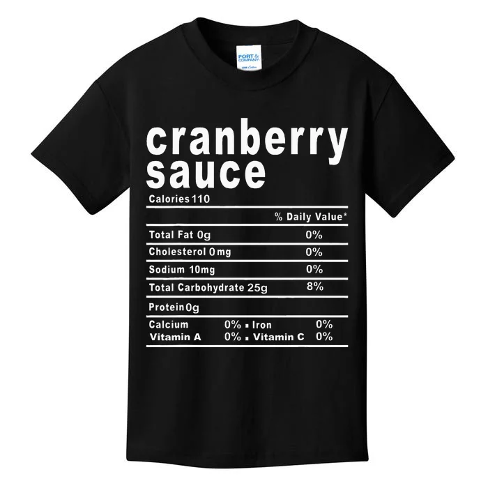 Cranberry Sauce Nutrition Facts Thanksgiving Kids T-Shirt