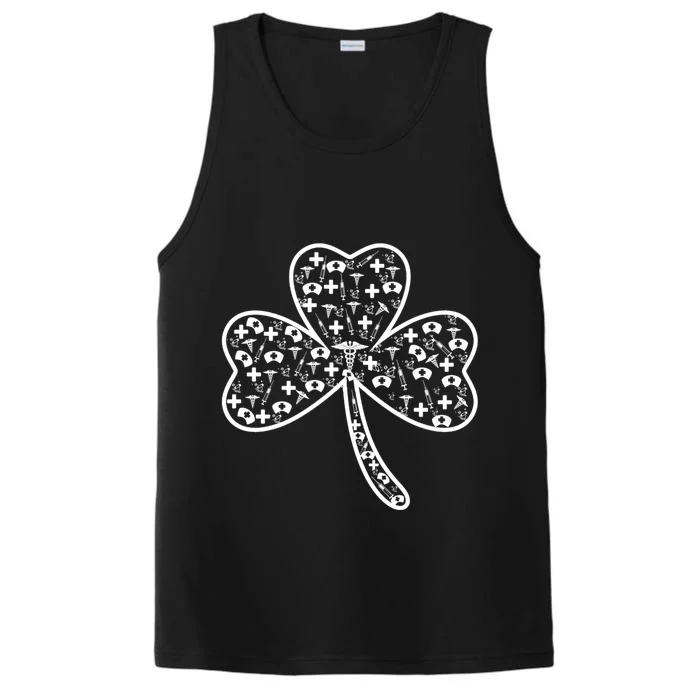 Clover Shamrock Nurse St Patrick's Day Gift For Nurse Gift Performance Tank