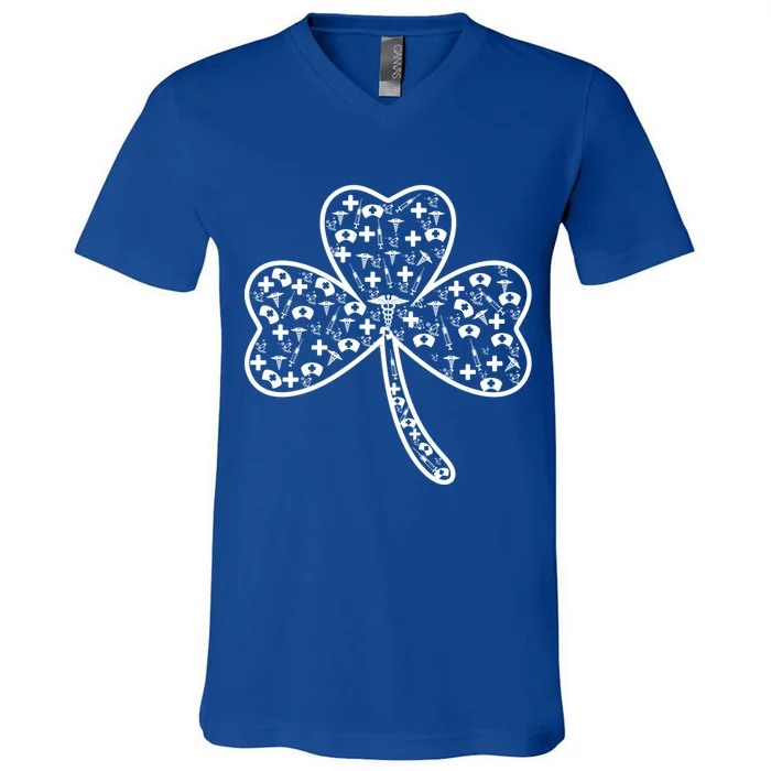 Clover Shamrock Nurse St Patrick's Day Gift For Nurse Gift V-Neck T-Shirt