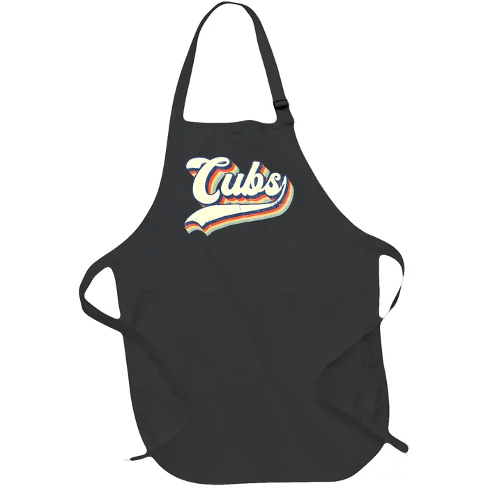 Cubs Sports Name Vintage Retro Boy Girl Full-Length Apron With Pocket