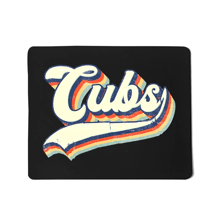 Cubs Sports Name Vintage Retro Boy Girl Mousepad