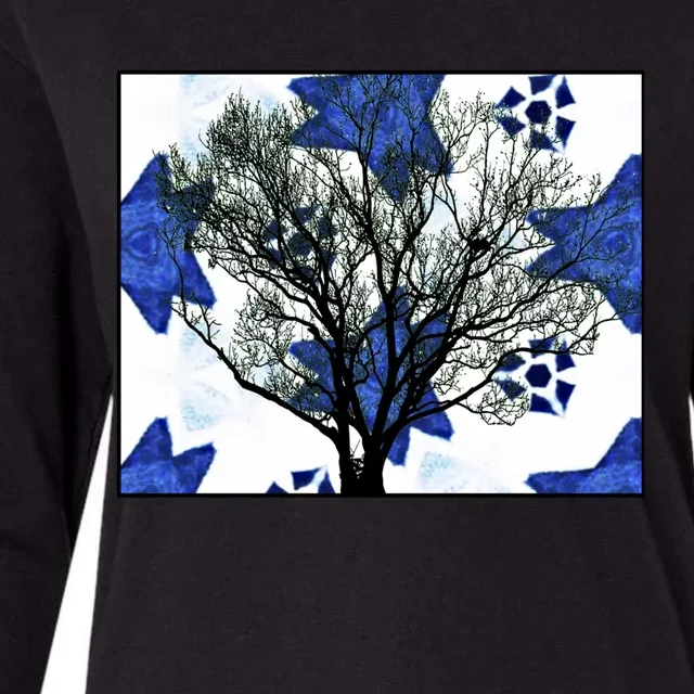 Cool Star Nighttime Tree Design Gift Womens Cotton Relaxed Long Sleeve T-Shirt