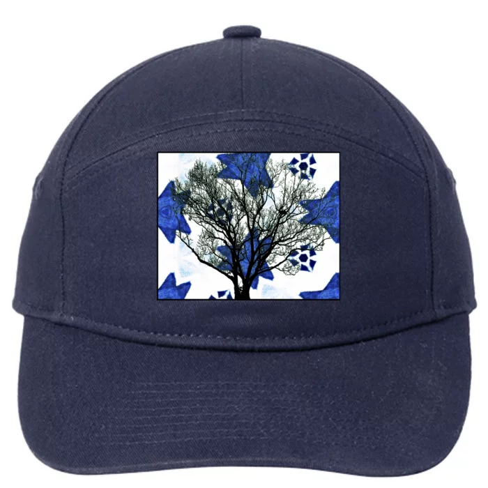 Cool Star Nighttime Tree Design Gift 7-Panel Snapback Hat